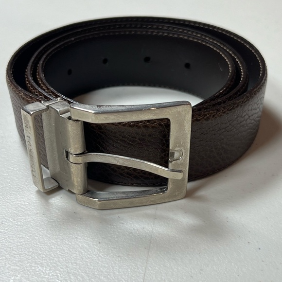 a. Testoni 32W Belt 100% Genuine Leather Pebble Brown Made in Italy Lux Designer - Picture 7 of 12